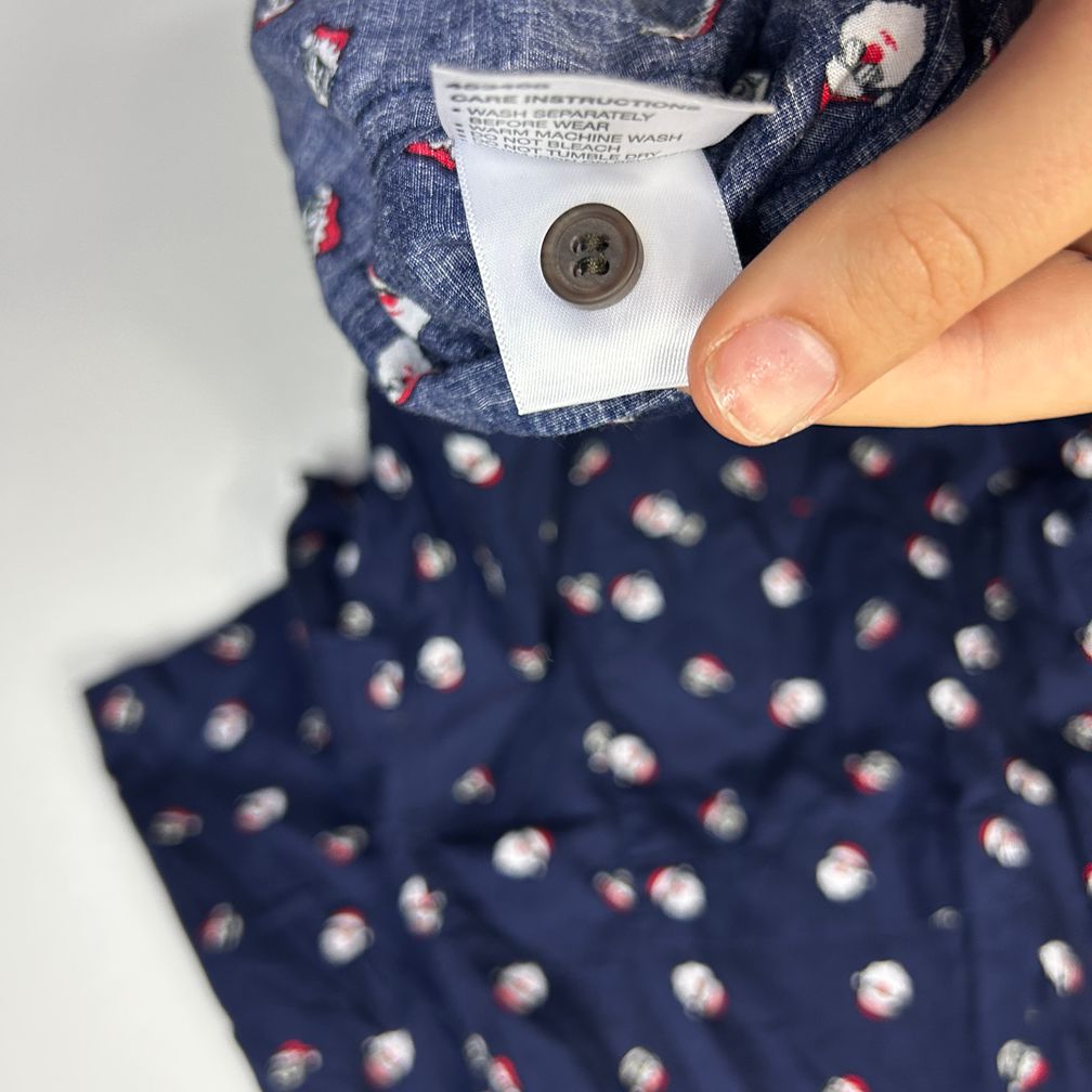 Joe & Co Navy Santa Christmas Cotton Mens Shirt - Size 7XL