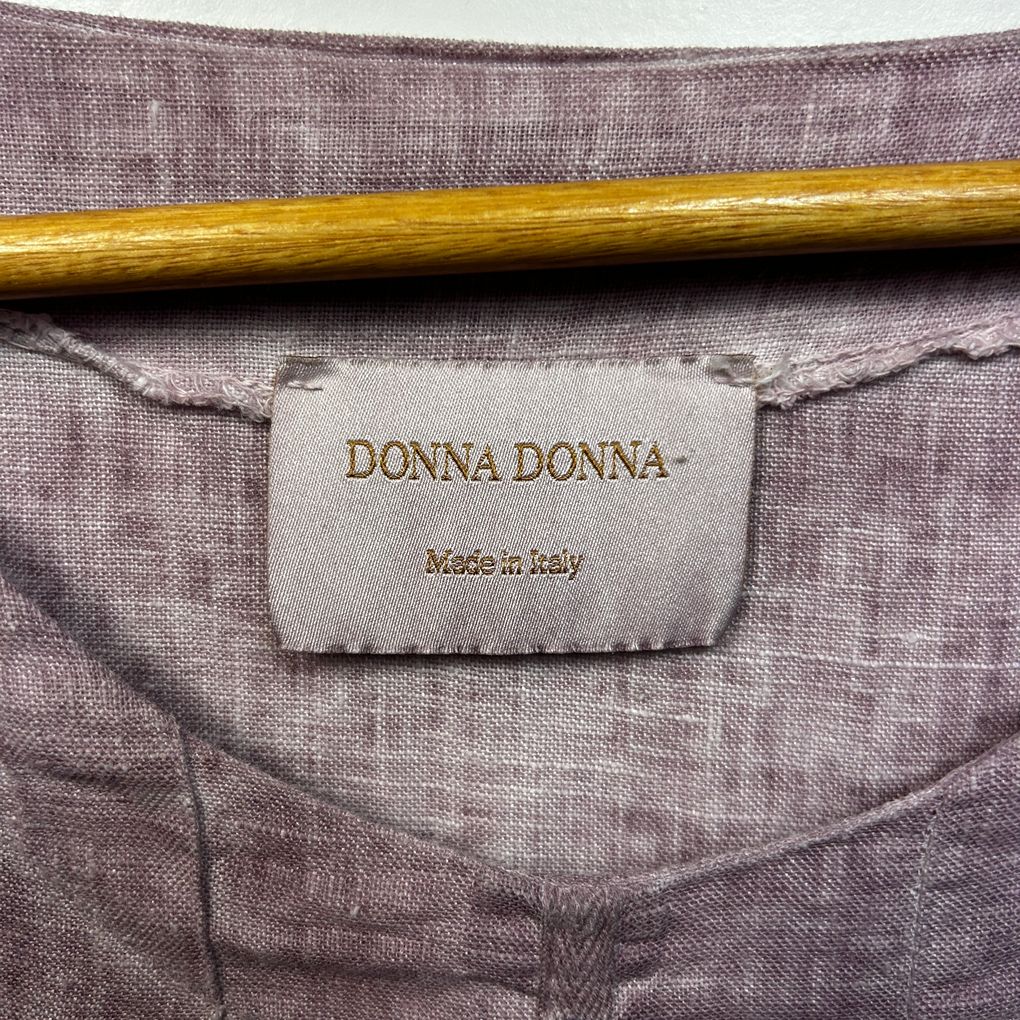 Donna Donna Purple Oversized Linen Top - Size S/M (Fit up to a 16)