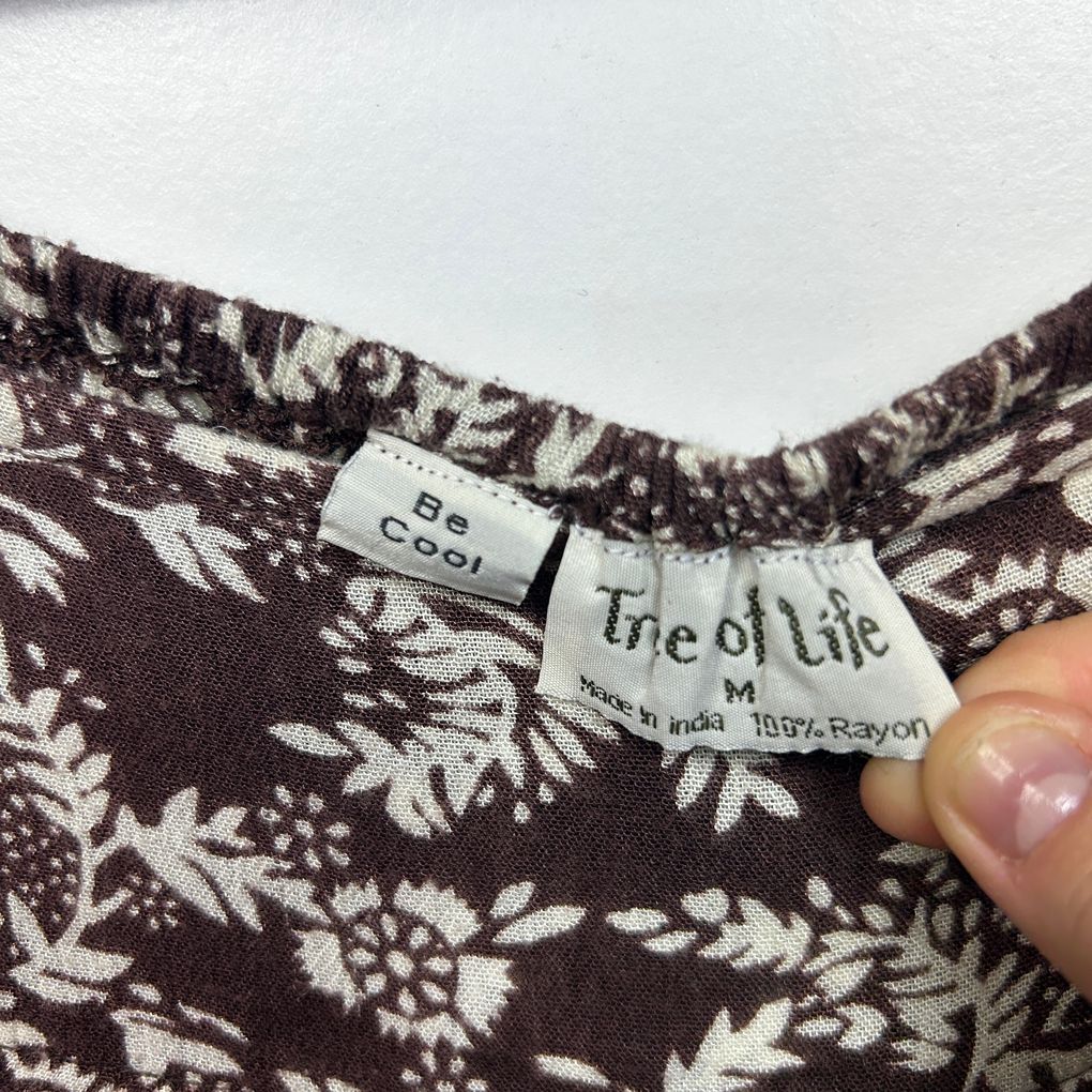 Tree of Life Chocolate Floral Maxi Skirt - Size M/12