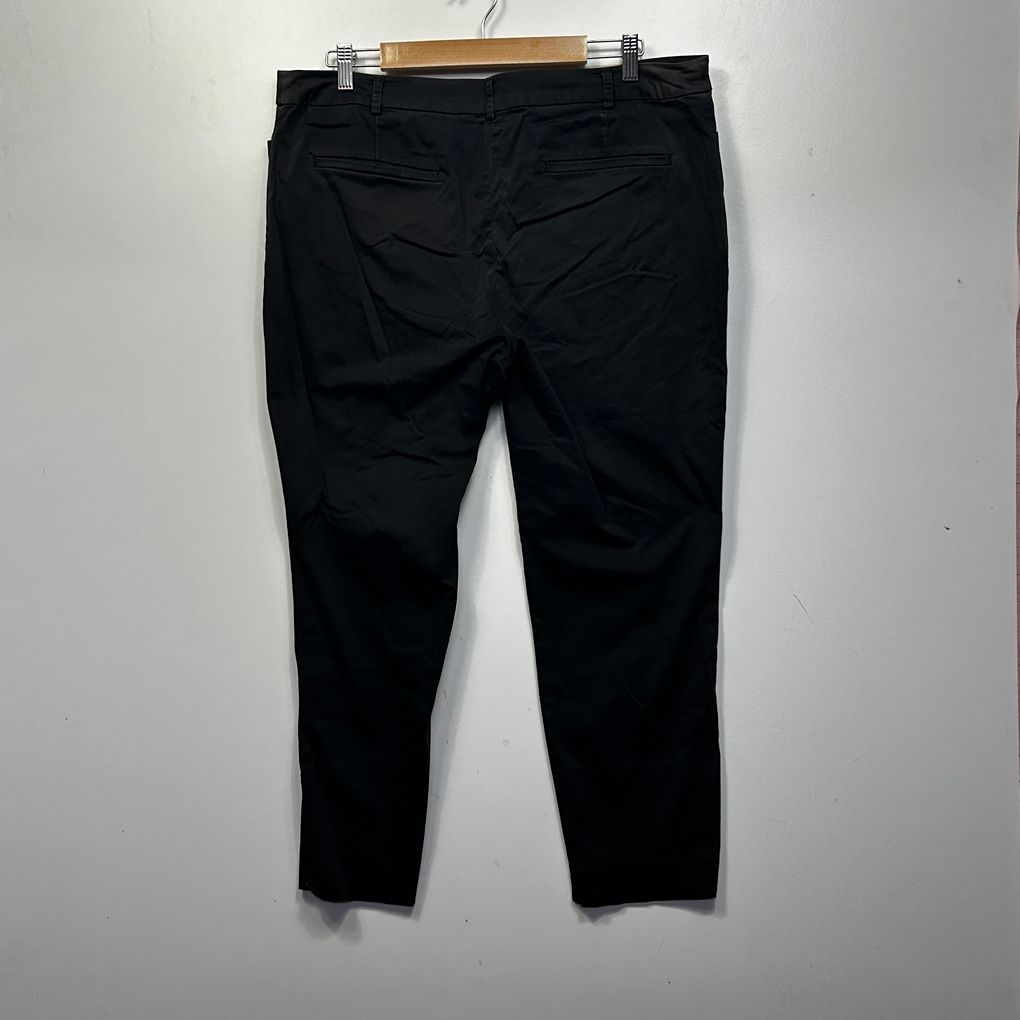 Jacqui E Black Cotton Pants - Size 16