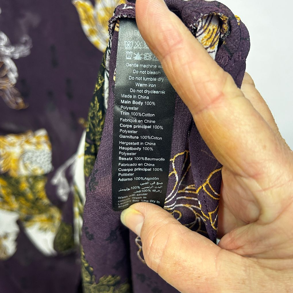City Chic Purple Floral Top - Size 22/XL