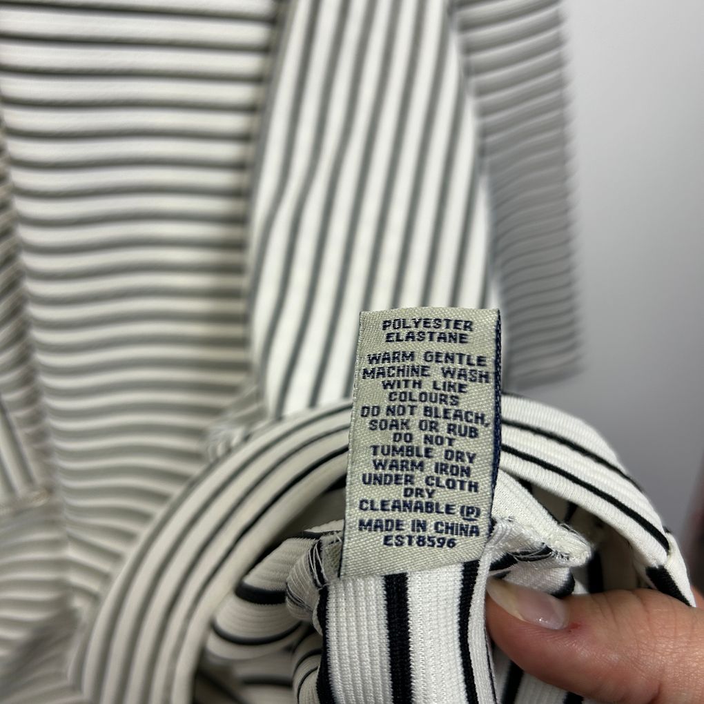 Estelle Black & White Striped Top - Size 22