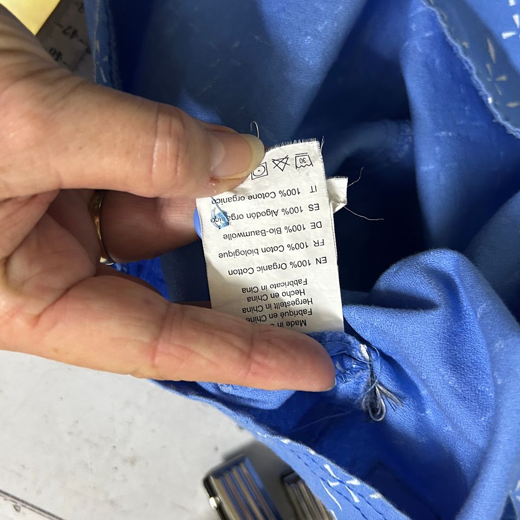 Kathmandu Blue Cotton Skirt - Size 16
