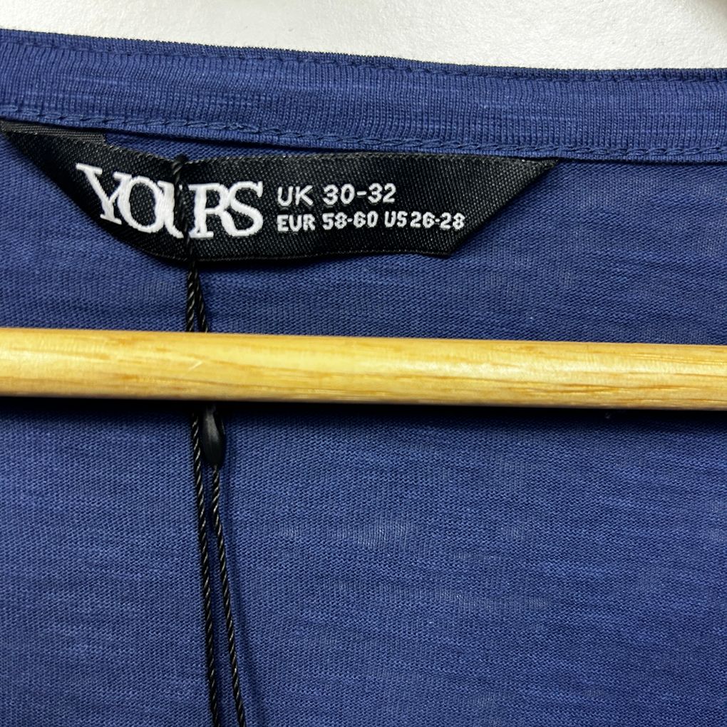 Yours Navy Cotton Top - Size 30-32