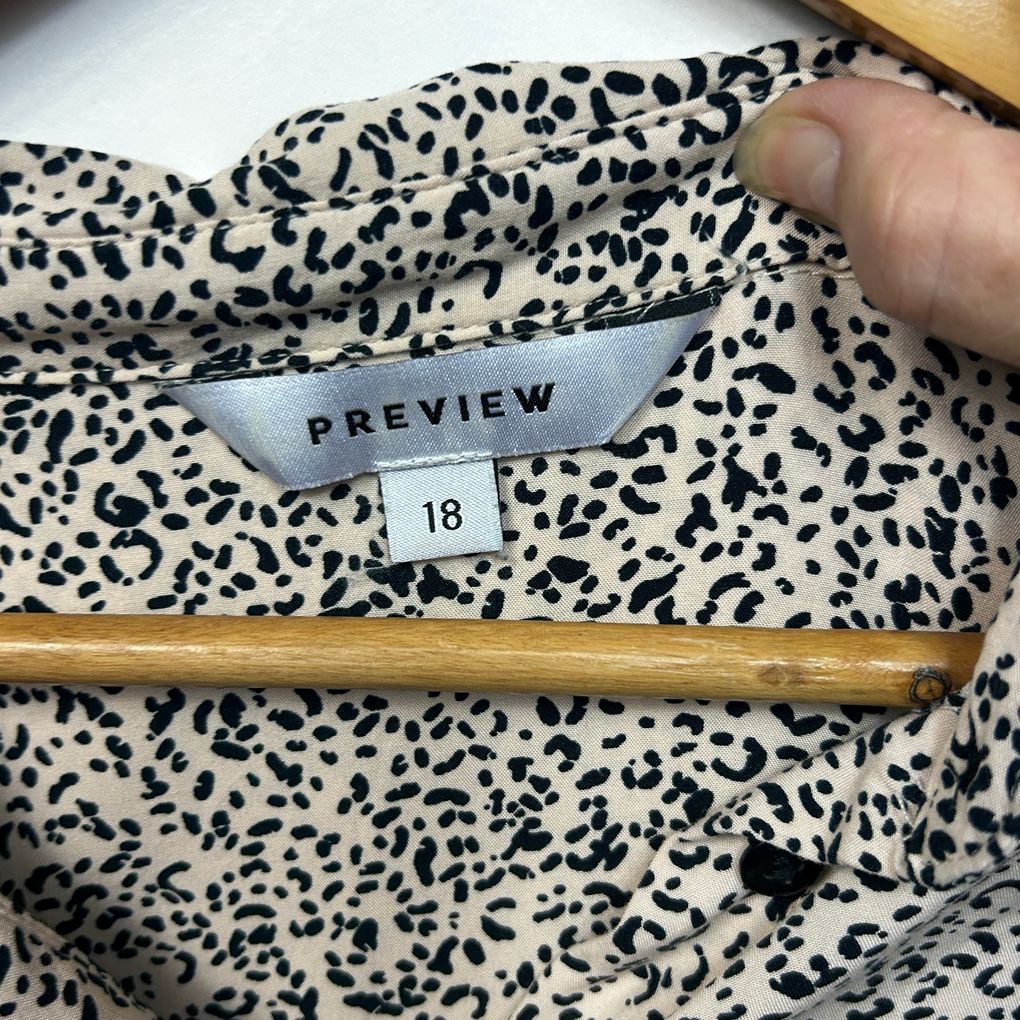 Preview Beige Animal Print Shirt - Size 18
