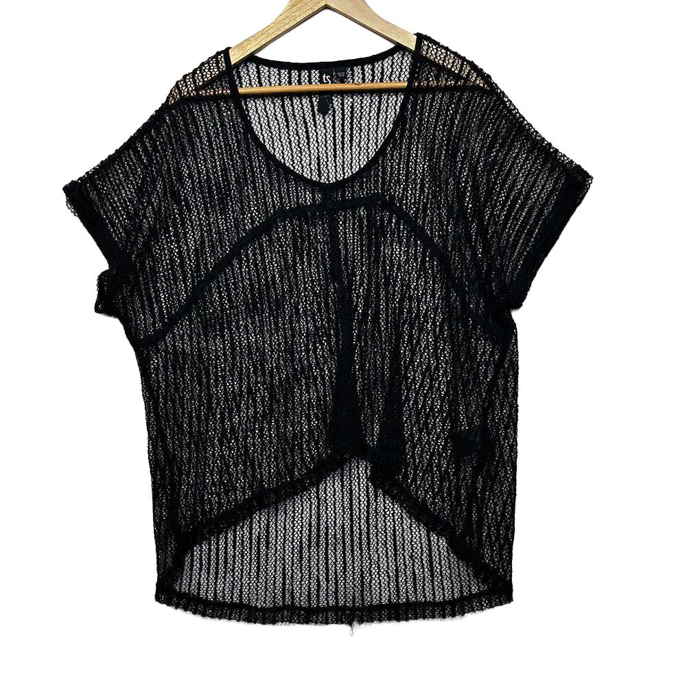 Taking Shape Black Mesh Top - Size 14/XS