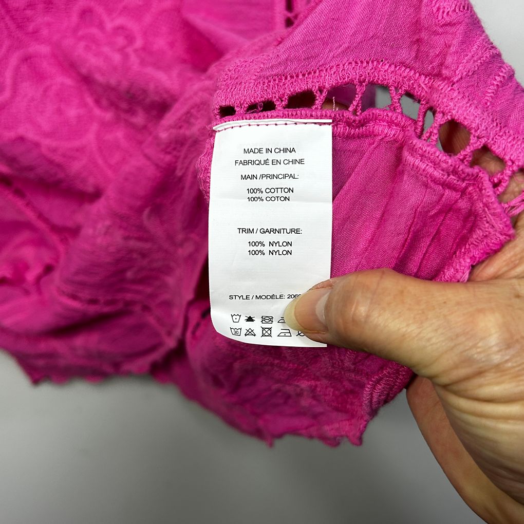 Millers Pink Embroidered Cotton Top - Size 16