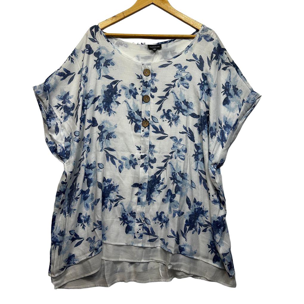 Autograph White Floral Top - Size 26