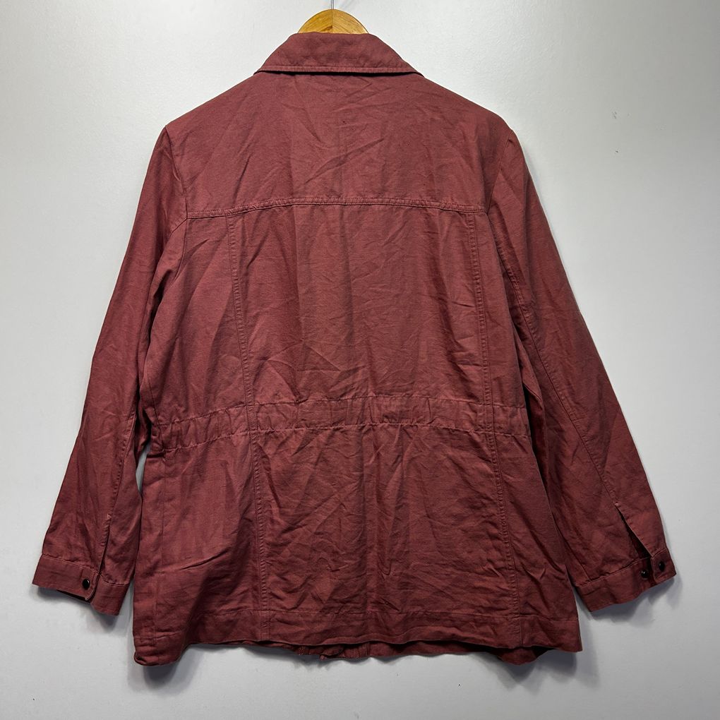 Sussan Pink Linen Utility Jacket - Size 18