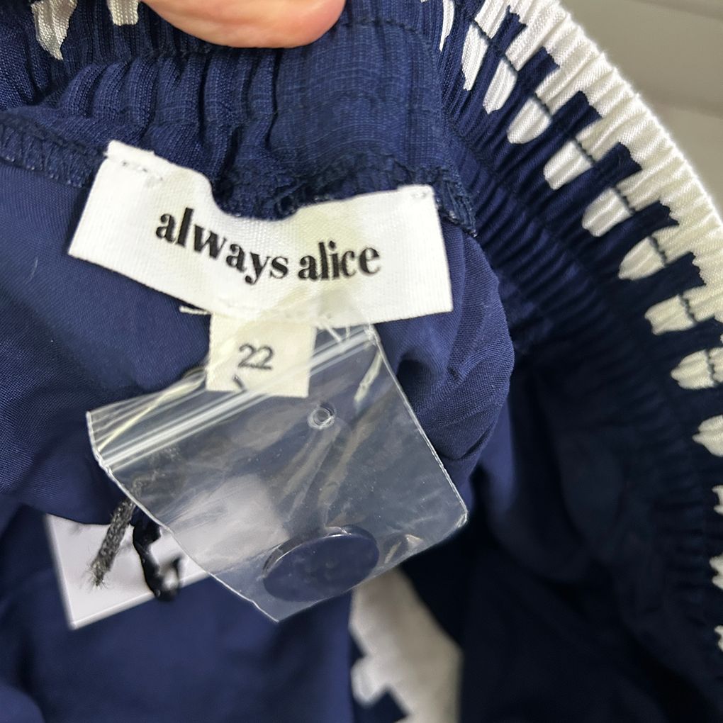 Always Alice Navy and White Pants - Size 22