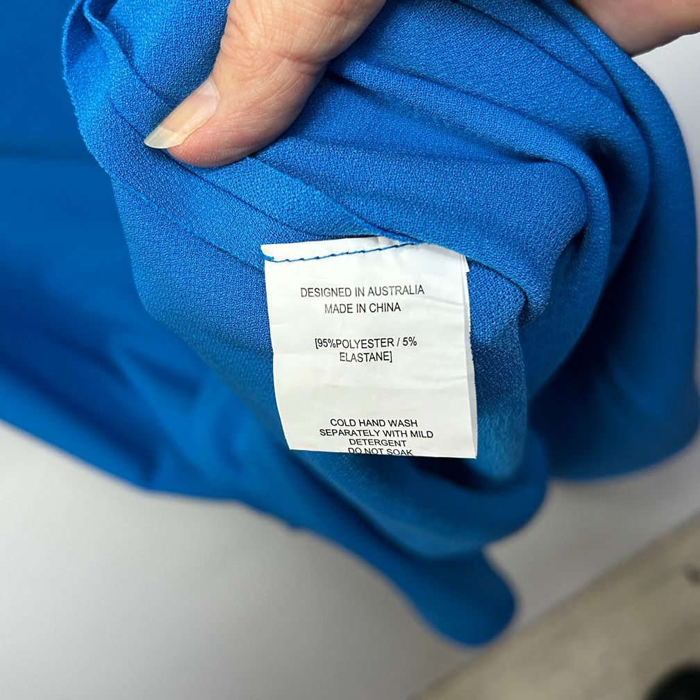 White Closet Blue One Shoulder Dress - Size 20