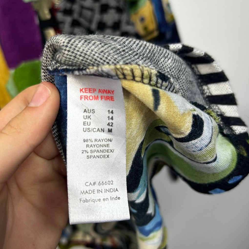Orientique Multicoloured Long Sleeve Top - Size 14