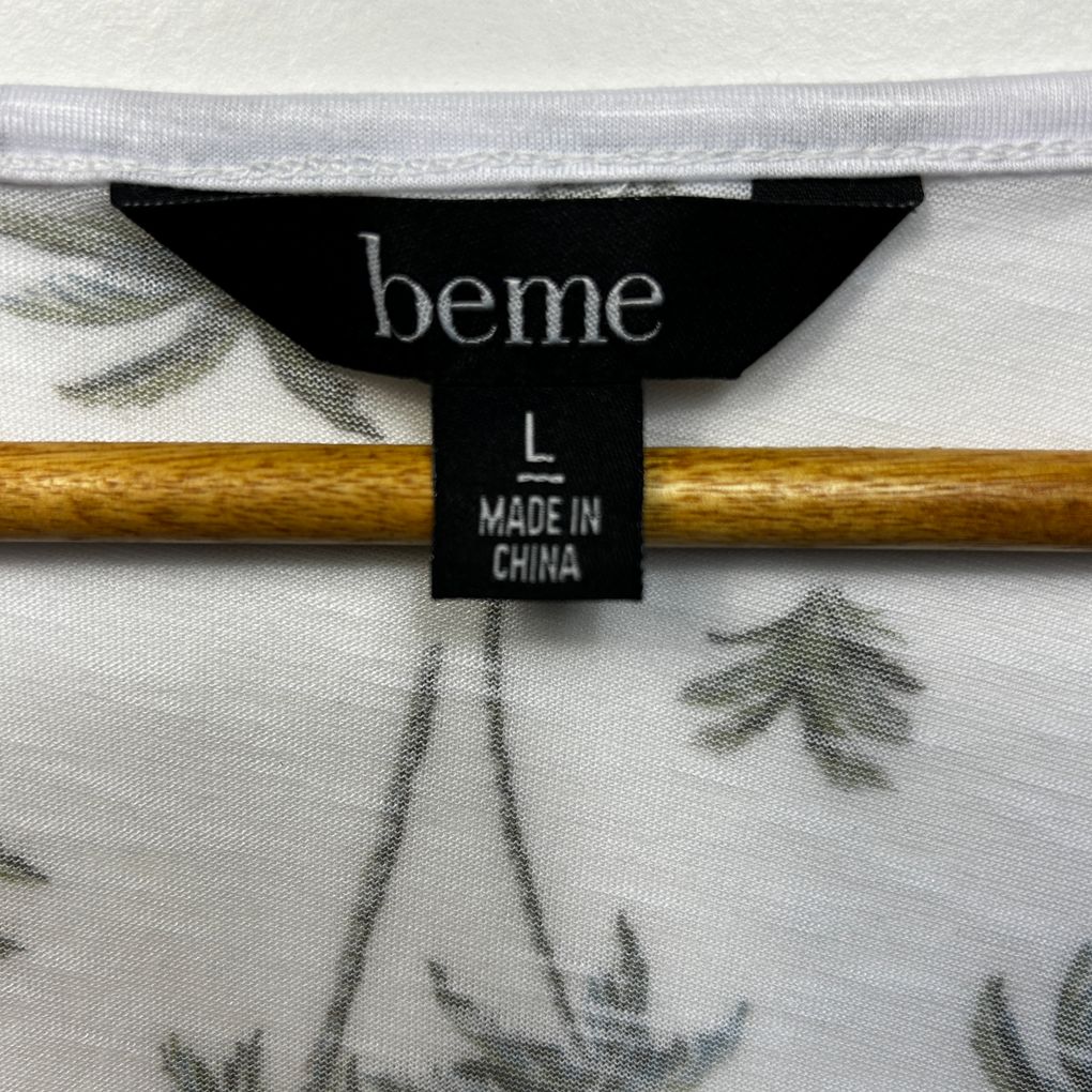 Beme White Palm Print Top - Size 20/L