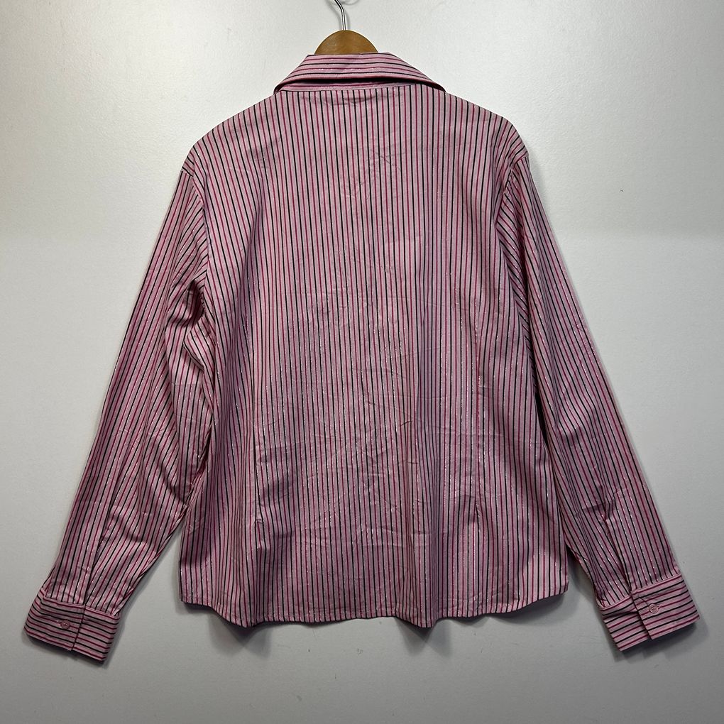 Vintage Millers Pink Striped Cotton Shirt - Size 22