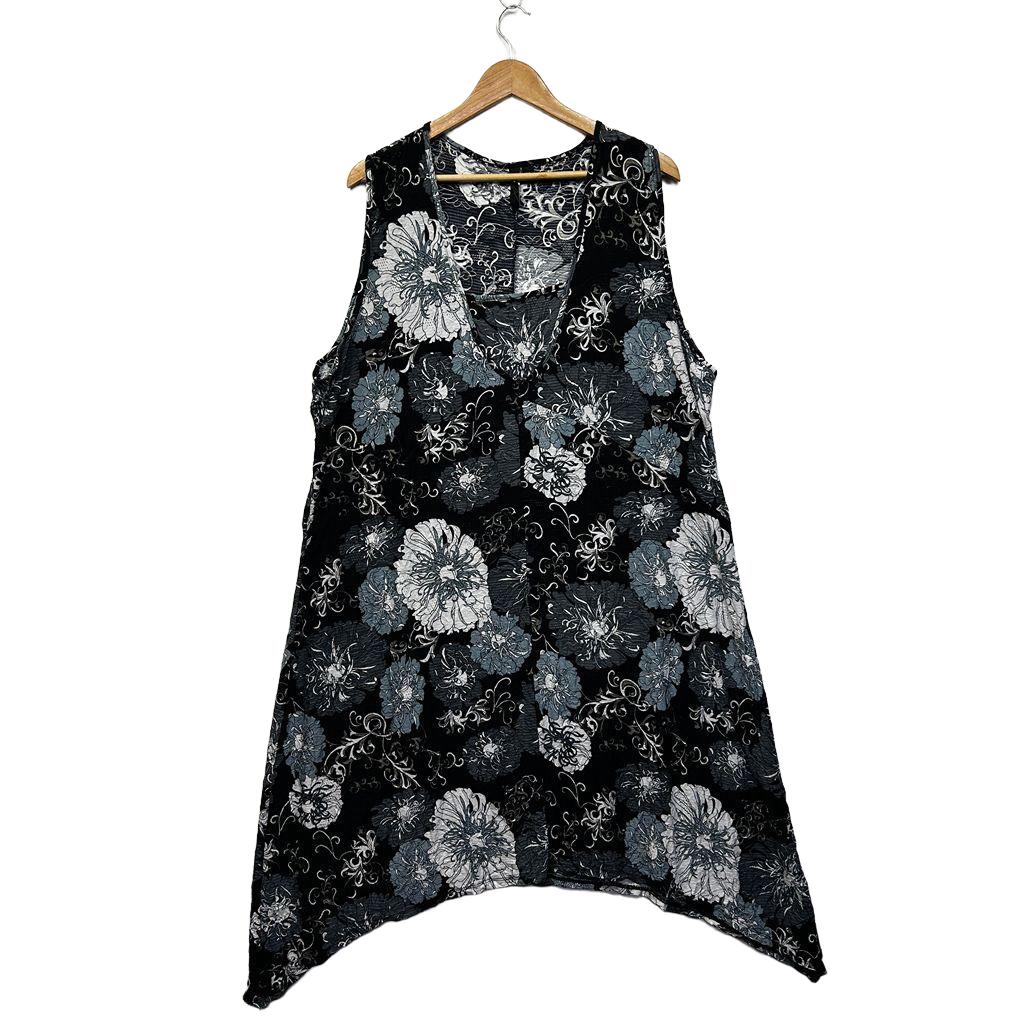 Taking Shape Black Floral Plus Size Sleeveless Dress - Size M/18
