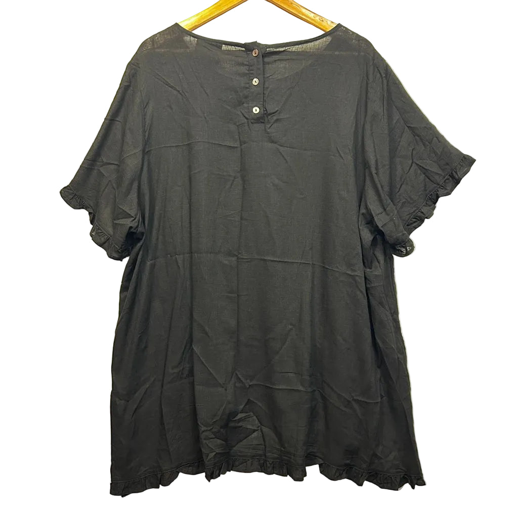 Autograph Black Linen Top - Size 24