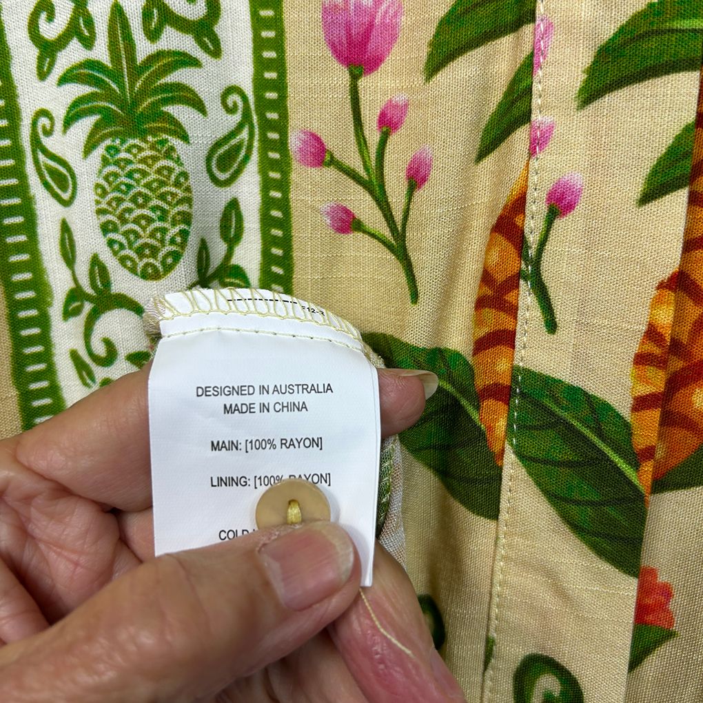 St Frock Tropical Print Maxi Shirt Dress - Size 12