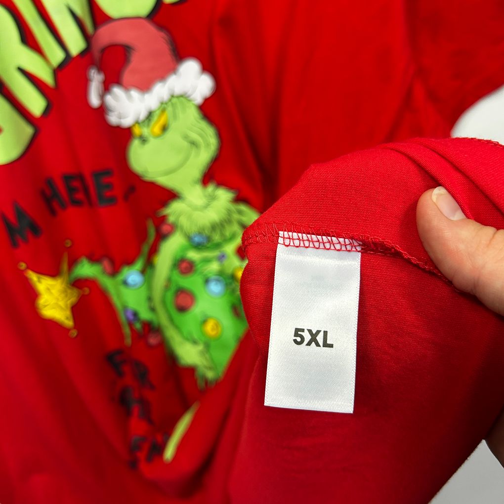 The Grinch Red Plus Size Christmas Cotton T-Shirt - Size 5XL