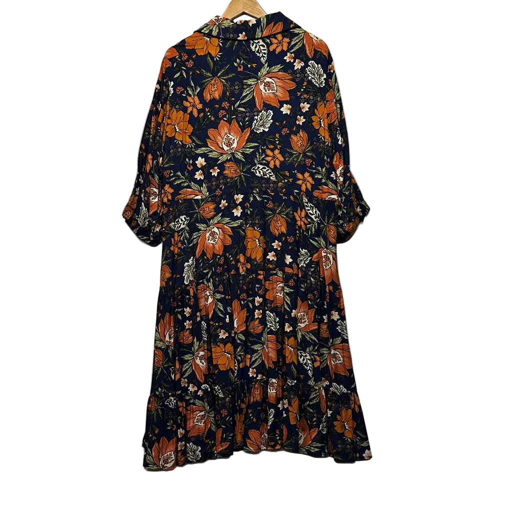 Willow & Tree Navy Floral Plus Size Dress - Size 20