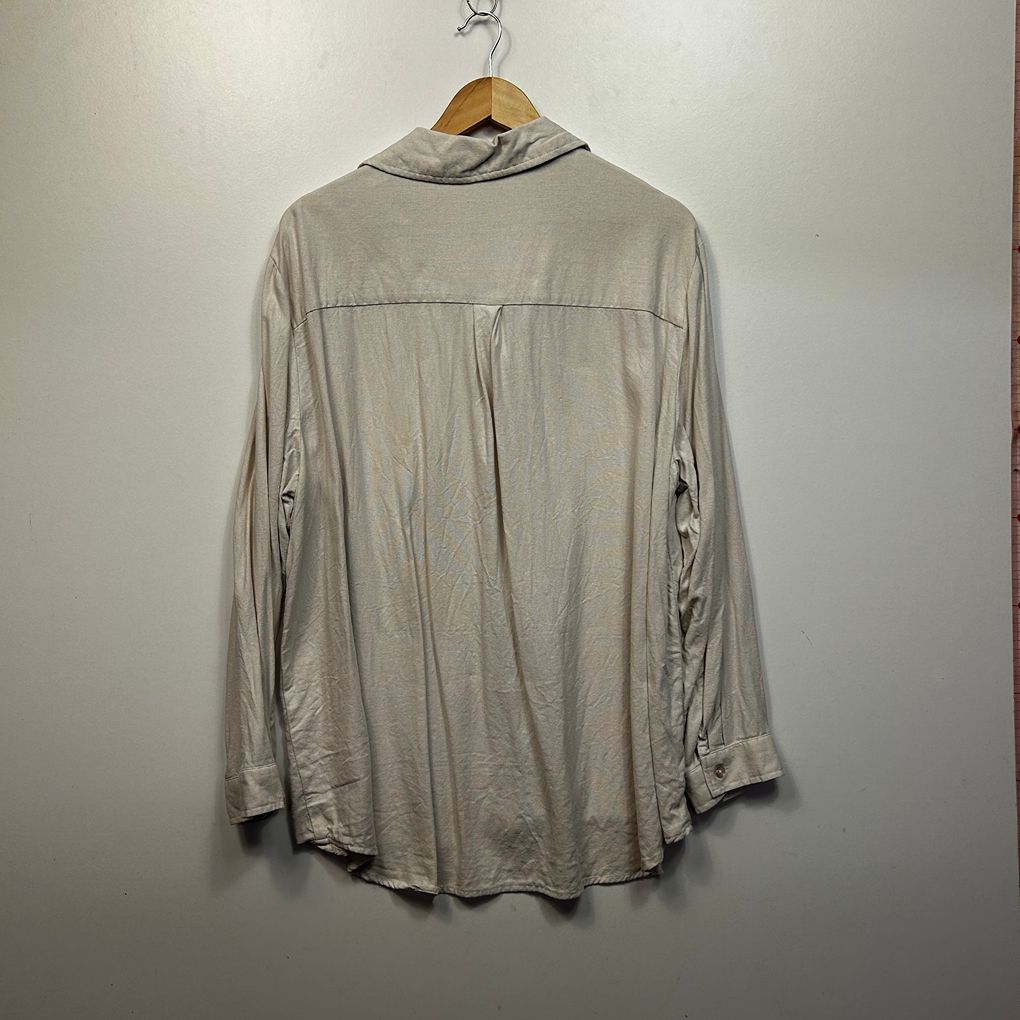 Anko Beige Plus Size Linen Shirt - Size 22