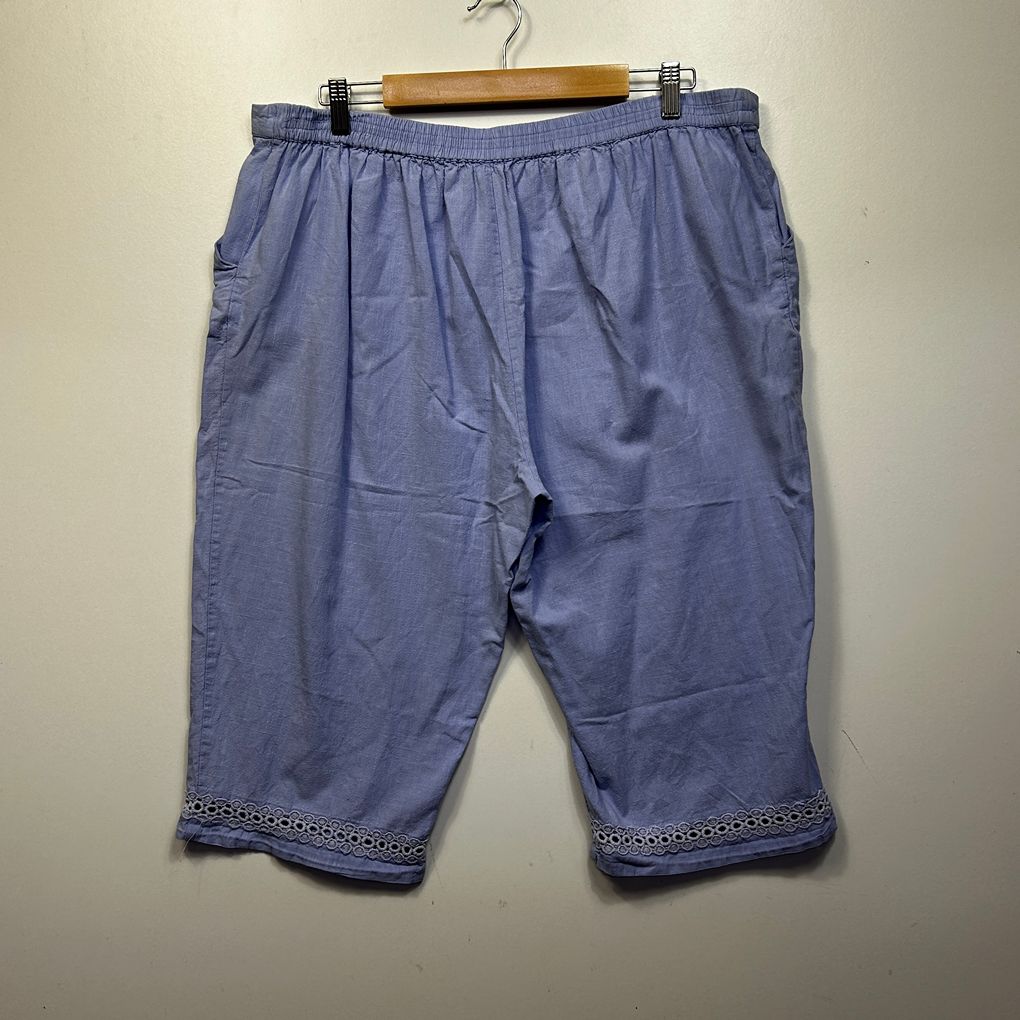 Millers Lilac Plus Size Cotton Capri Cropped Pants - Size 20