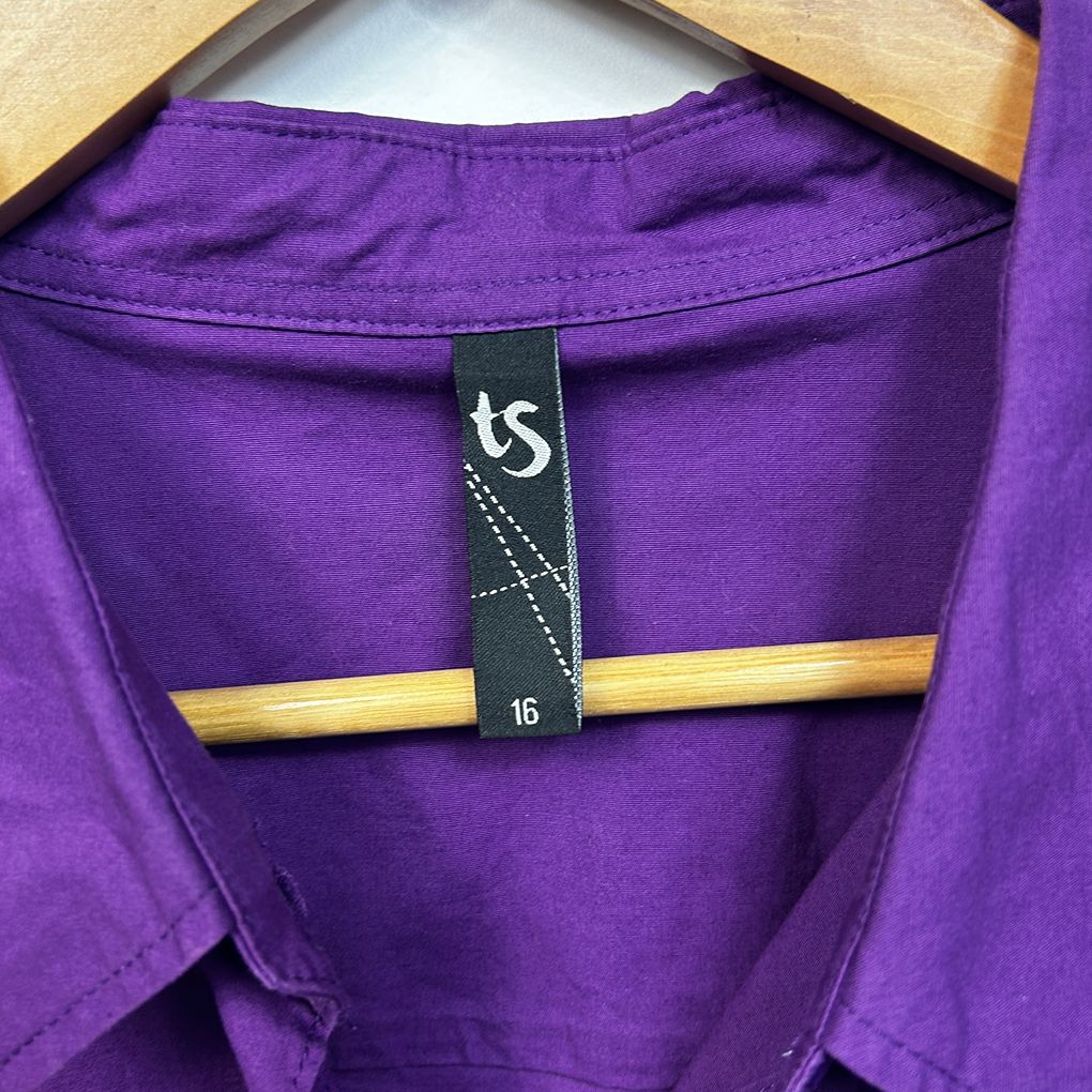Taking Shape Purple Button Up Cotton Shirt - Size 16