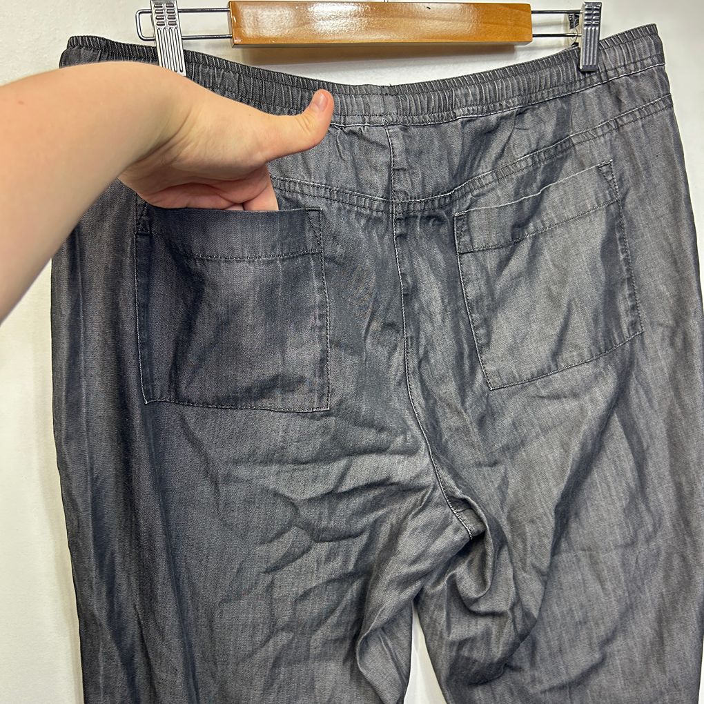Blue Illusion Charcoal Cotton Pants - Size L