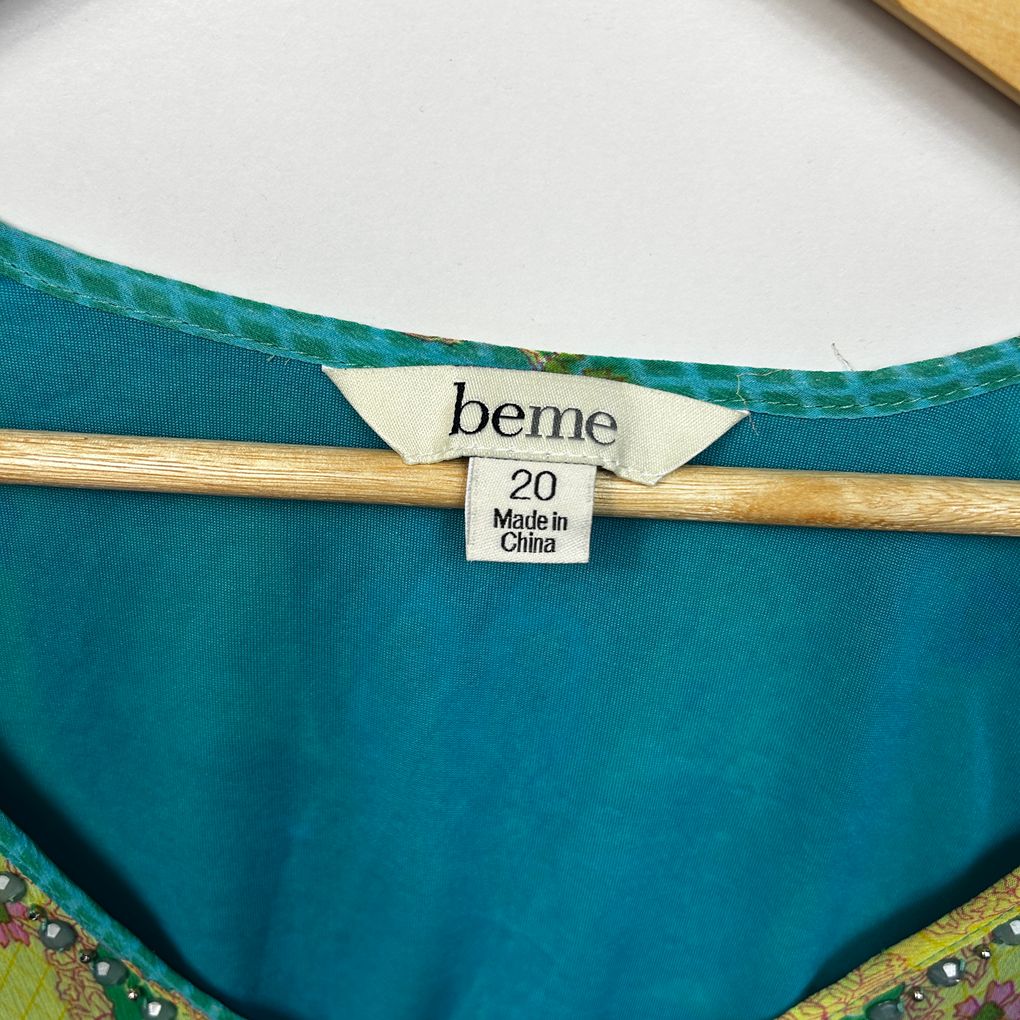 Beme Green Paisley Plus Size Top - Size 20