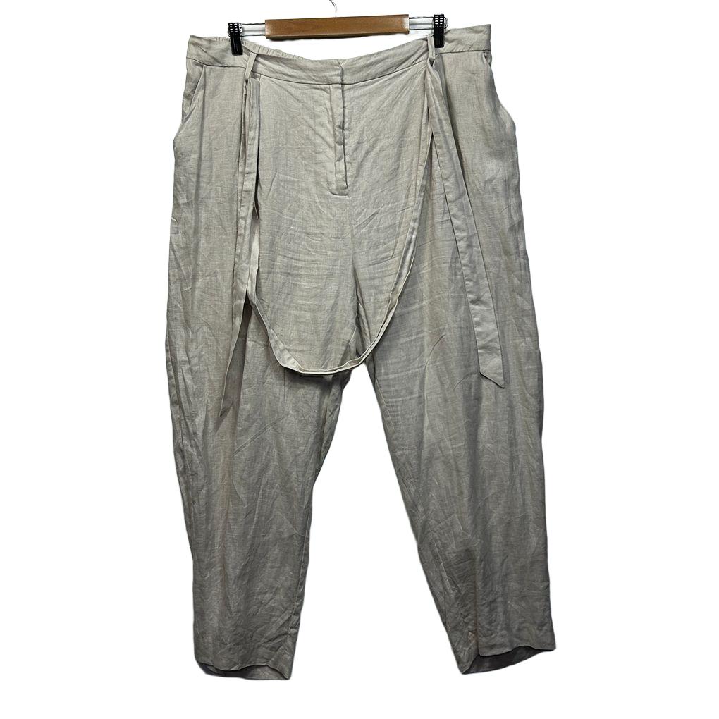 Forever New Beige Linen Pants - Size 20