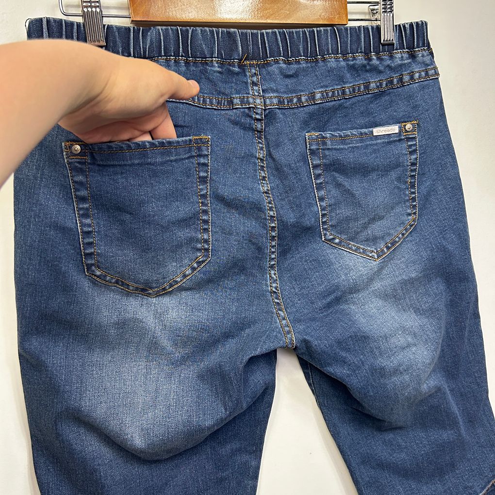 Basics By Threadz Blue Capri Cropped Denim Pants - Size L