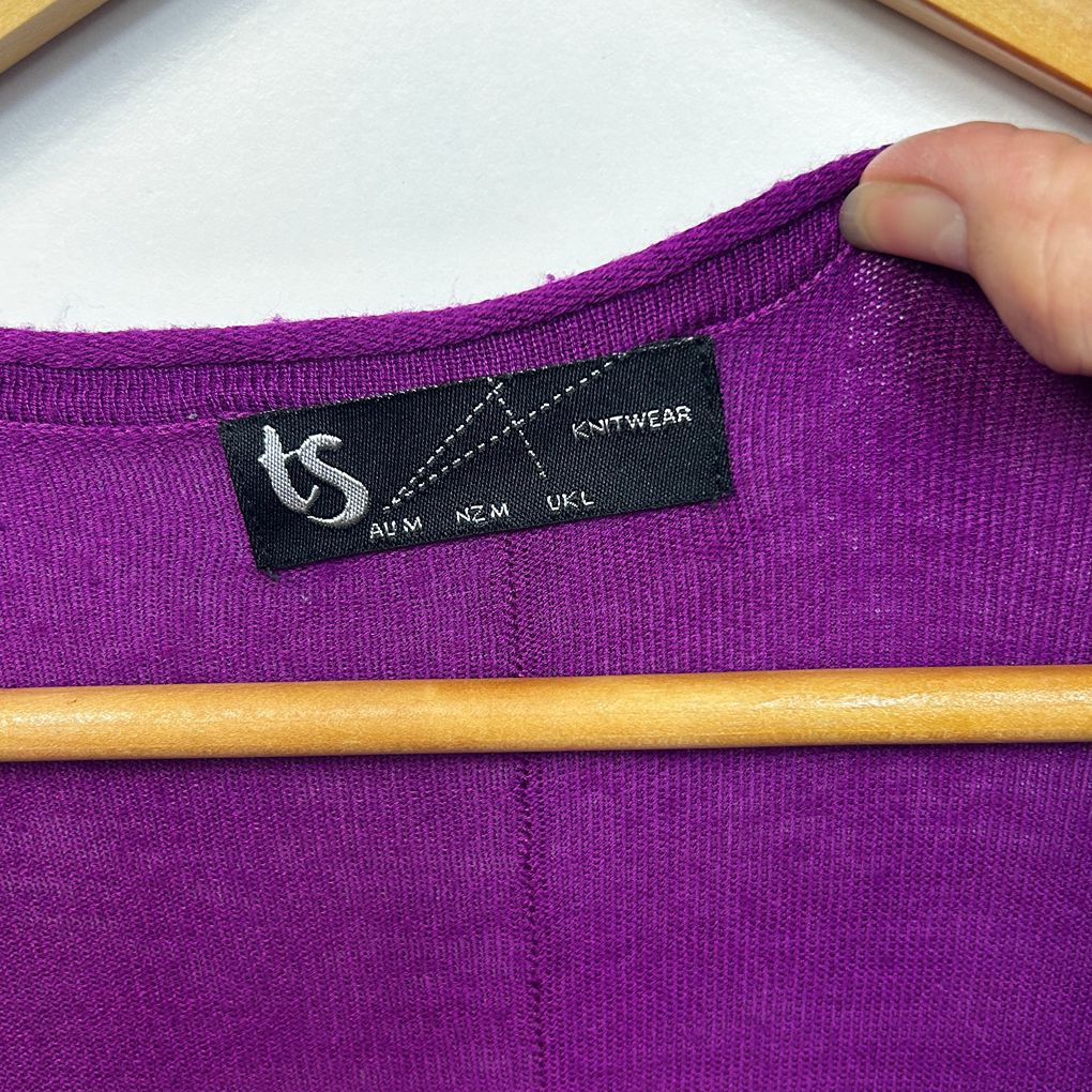 Taking Shape Purple Knit Longline Top Jumper - Size 18