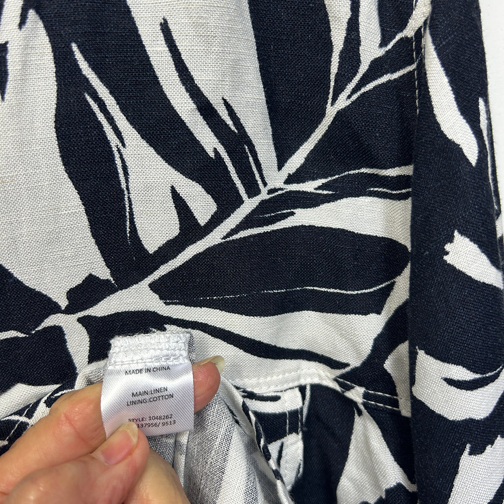 W.Lane Navy Linen Shirt - Size 20