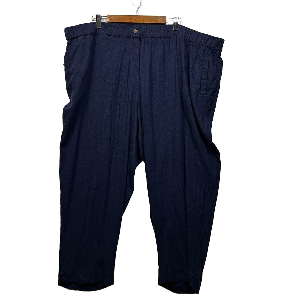 Autograph Navy Linen Pull On Pants - Size 30