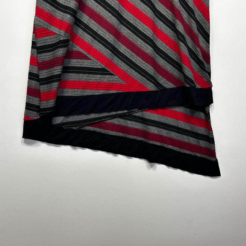 Taking Shape Grey & Red Striped Tunic Top - Size 22/XL