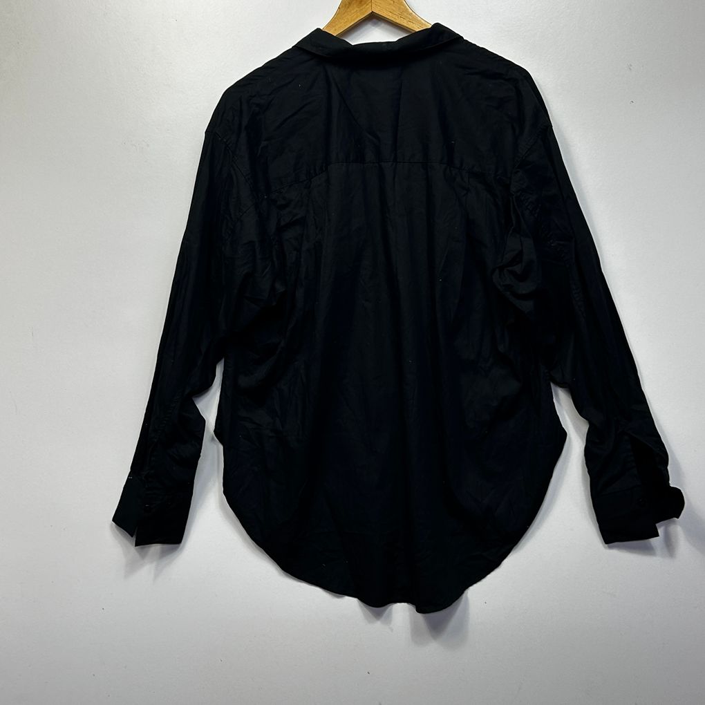 City Chic Black Cotton Button Up Shirt - Size 14/XS