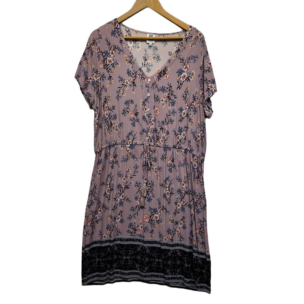 Rivers Mauve Floral Dress - Size 18