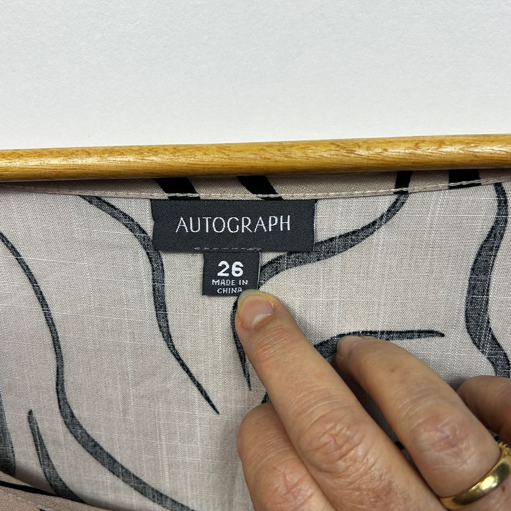 Autograph Beige Print Top - Size 26