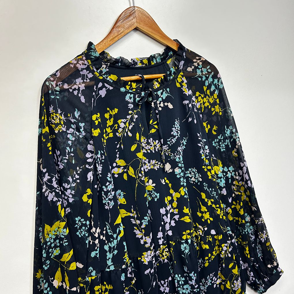 Anko Navy Floral Long Sleeve Top - Size 18/20?
