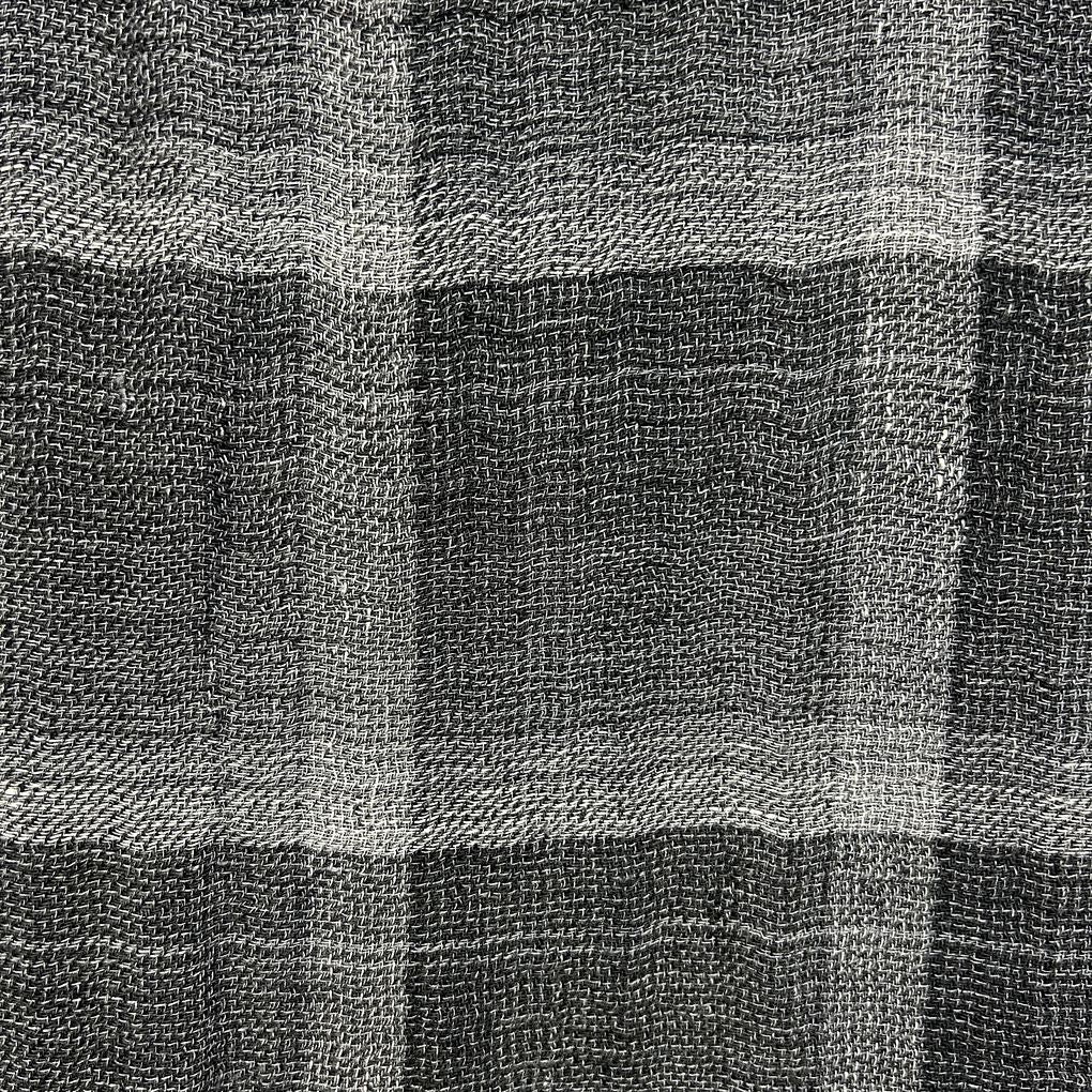 Evas Sunday Grey Check Linen Dress - Size M