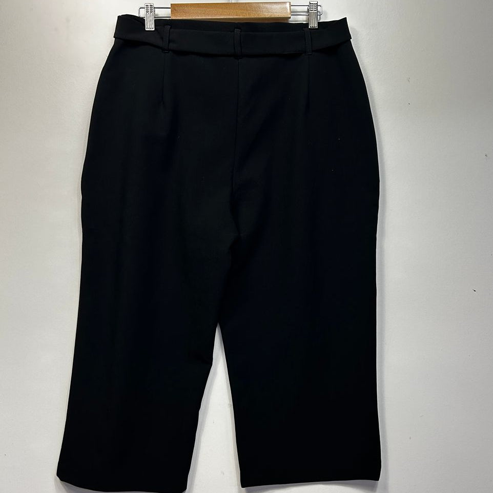 Preview Black Tie Waist Cropped Pants - Size 16