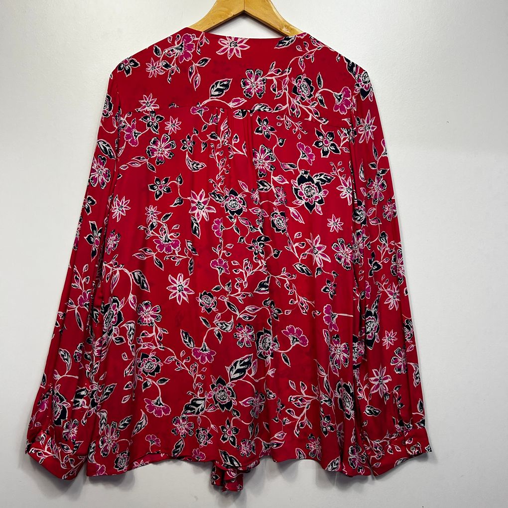 Sussan Red Floral Top - Size 18