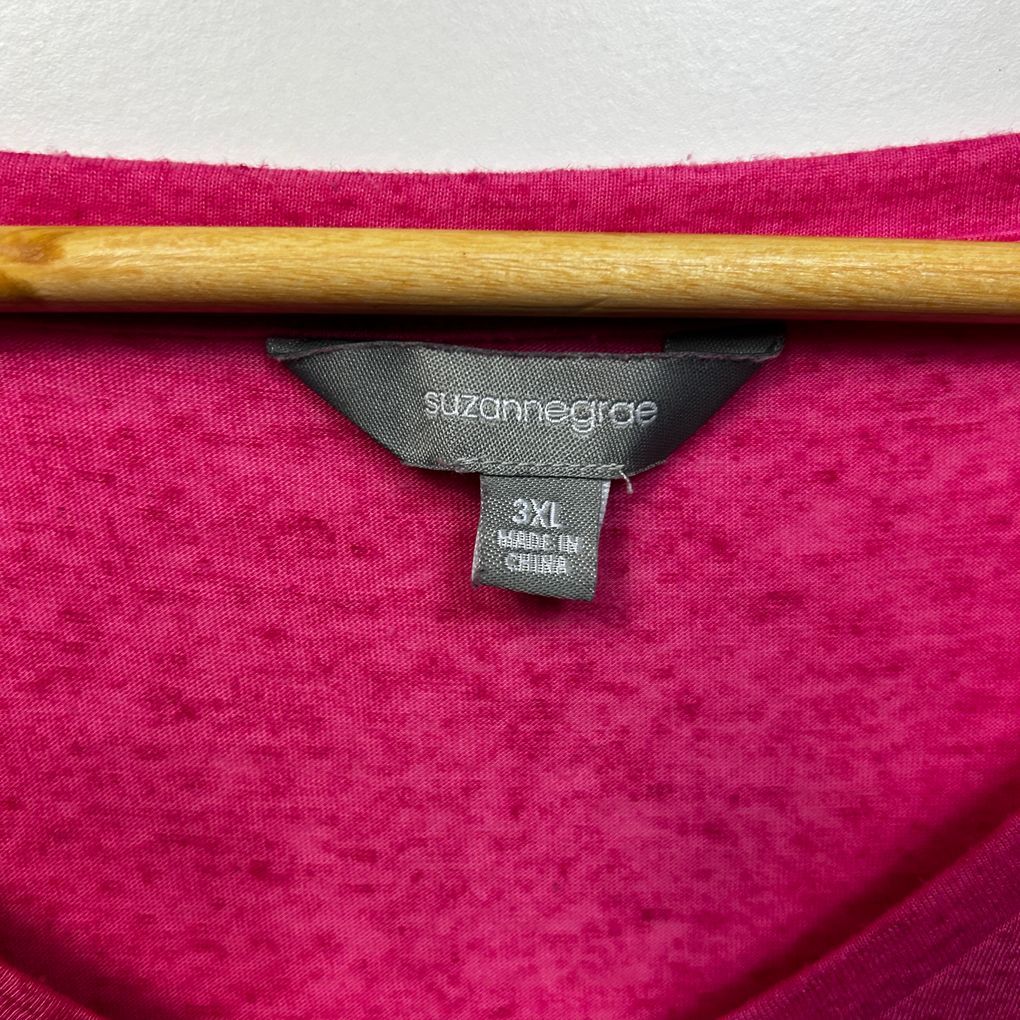 Suzanne Grae Pink Plus Size Linen Top - Size 3XL