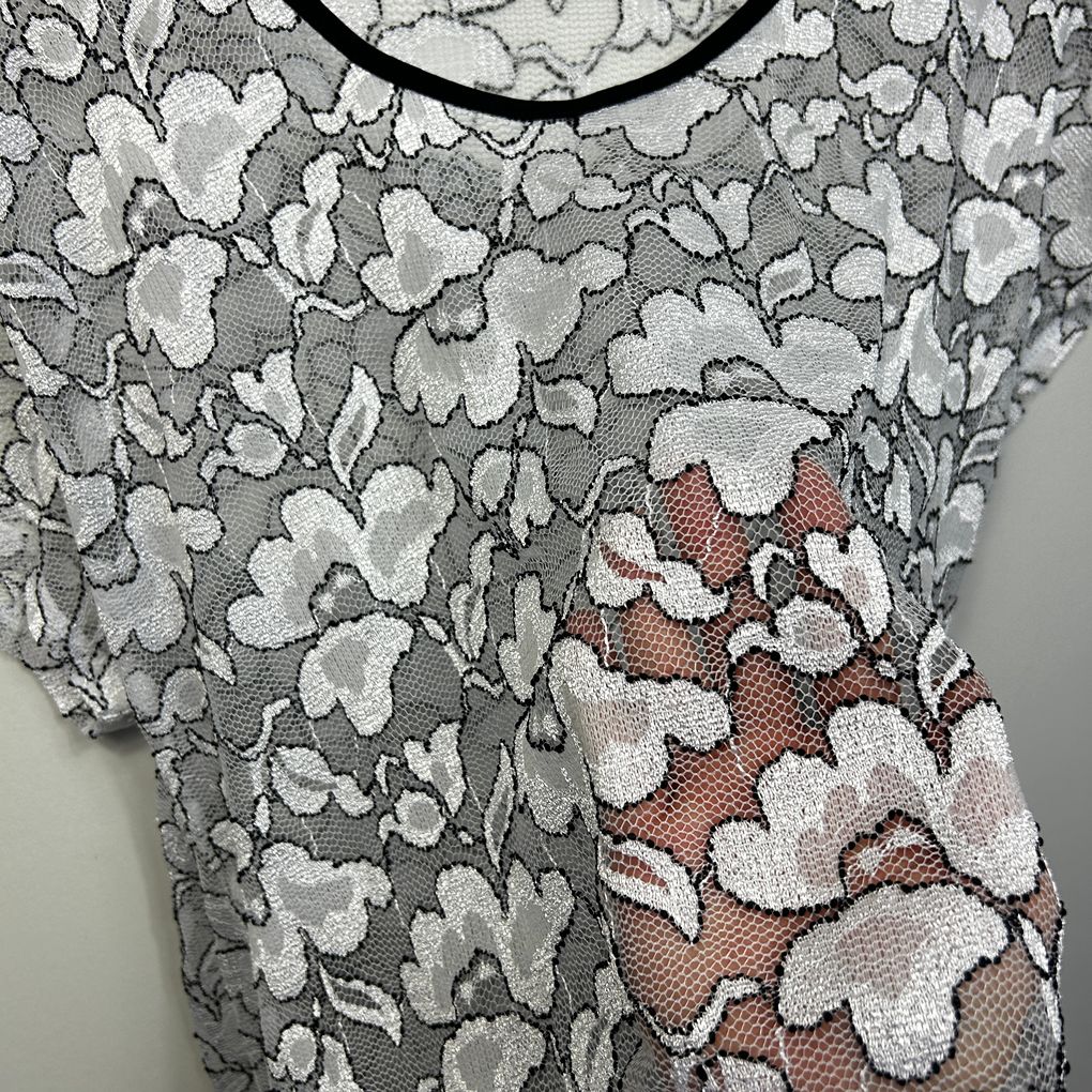 Taking Shape White Lace Sheer Top - Size