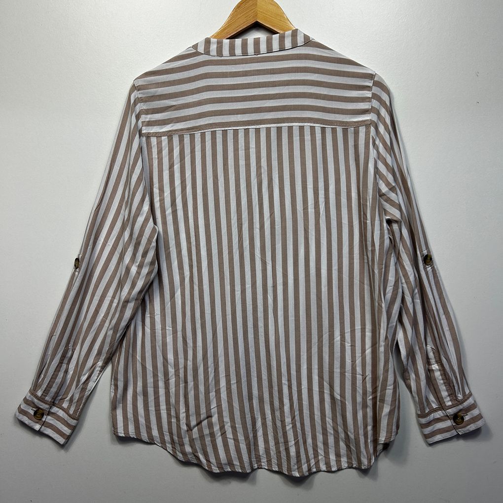 Target Beige Striped Shirt - Size 18