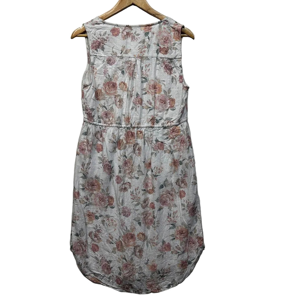 Just Jeans White Floral Linen Dress - Size 12