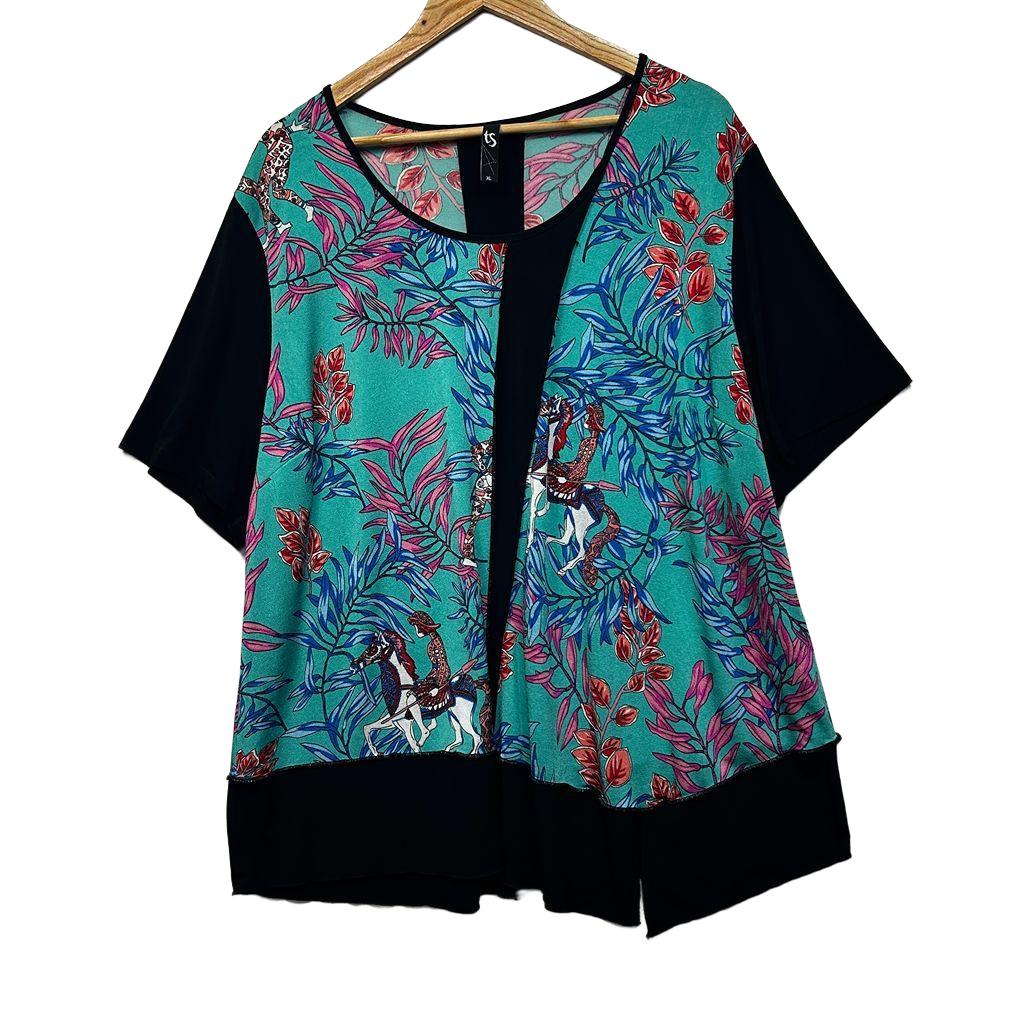 Taking Shape Teal Plus Size Top - Size XL/22