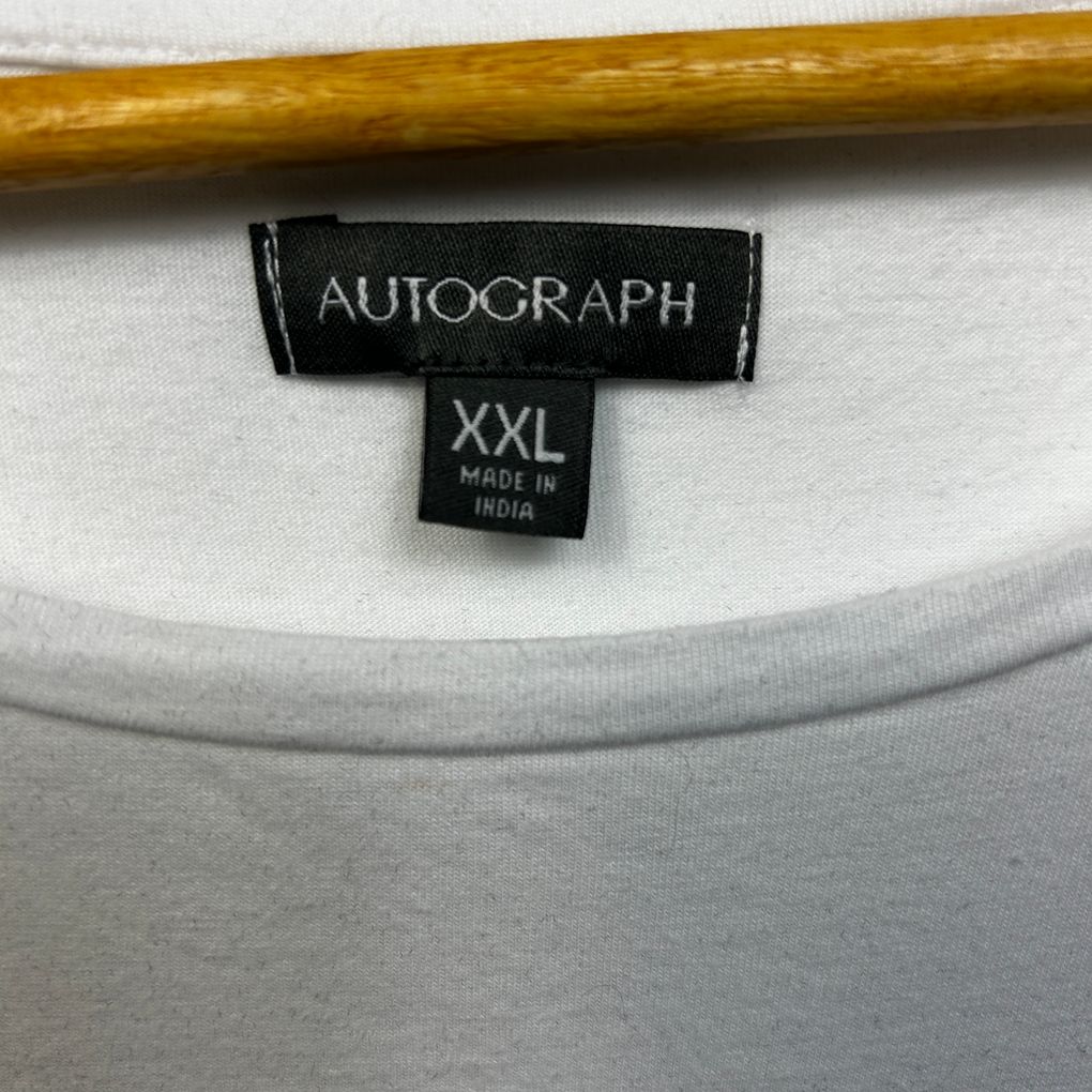 Autograph White Cotton Sequin Graphic T-Shirt - Size 24/XXL