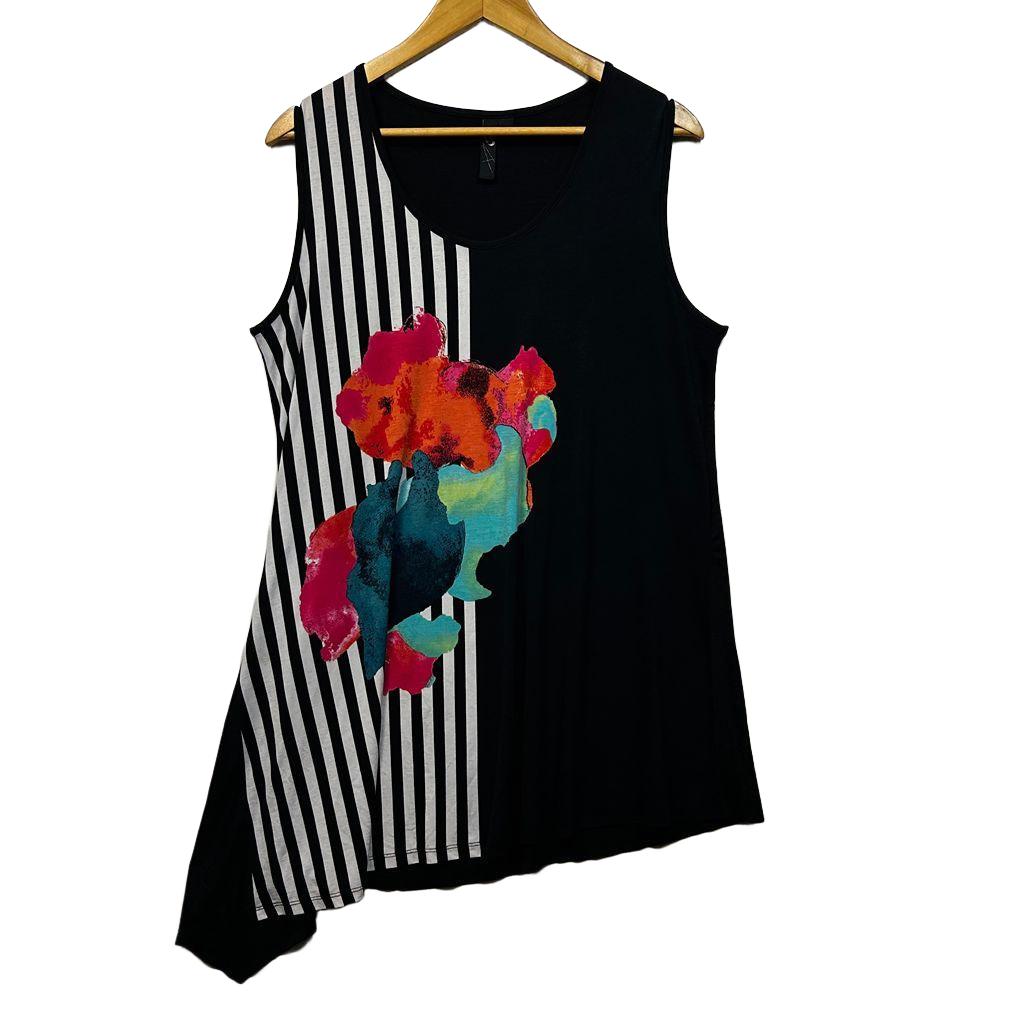 Taking Shape Black Floral Sleeveless Top - Size 12/XXS