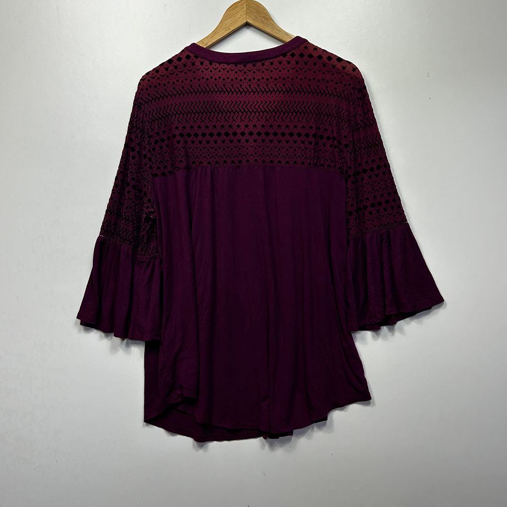 Autograph Purple Velvet Top - Size 18