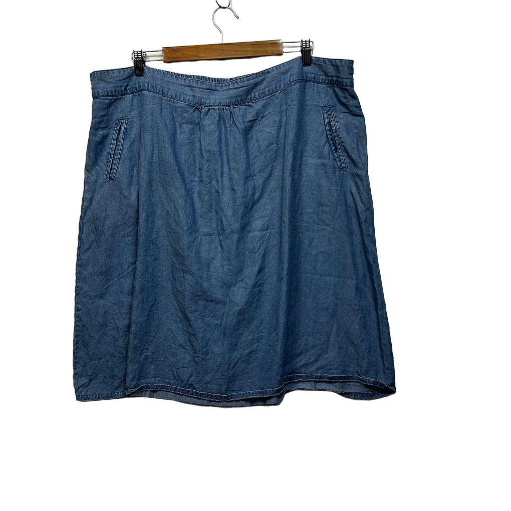 W.Lane Blue Chambray Skirt - Size 20